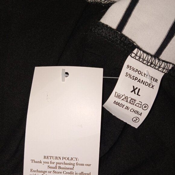 BLACK AND WHITE STRIPED LEOPARD PRINT LONG SLEEVE TOP-NWT-SIZE-XL - Picture 10 of 10